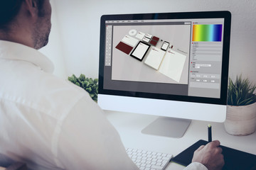 Fototapete - graphic tablet branding design
