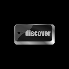Poster - word discover on computer keyboard enter key