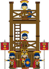 Poster - Cartoon Roman Soldiers at Outpost