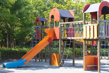 Wall Mural - Children playground at pubic park in summer season