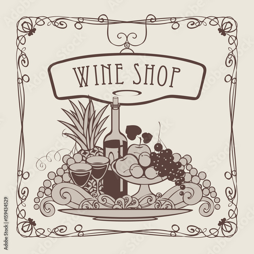 Vector Banner For Wine Shop With A Picture Of A Hand With A Tray