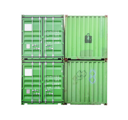 Wall Mural - Industrial container green color for shipping at port