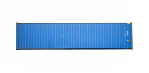 Wall Mural - Industrial container blue color for shipping at port