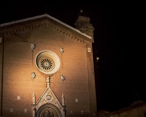 Canvas Print - Church at night in Siena