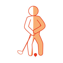 Golf player pictogram icon vector illustration graphic design