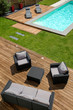 piscine terrasse en bois exotique et mobilier de jardin