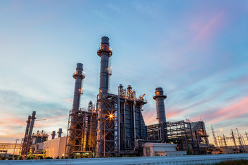 refinery plant of a petrochemical industry at night