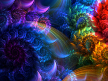Helix Fuzzy Bright Background - Fractal Art  