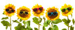 Sunflowers with sunglasses