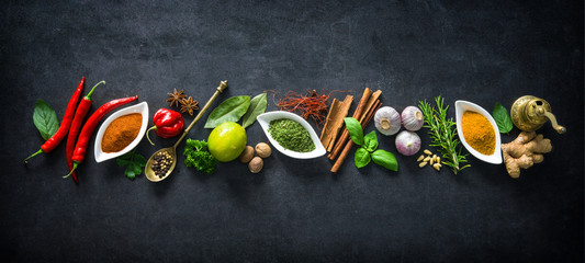Wall Mural - Various herbs and spices