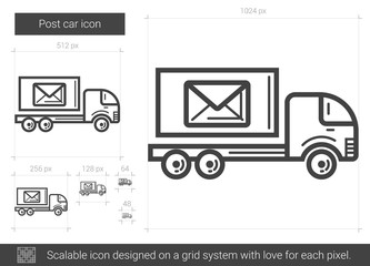 Wall Mural - Post car line icon.