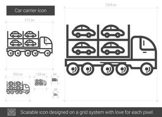 Canvas Print - Car carrier line icon.