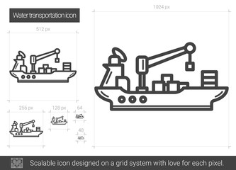 Canvas Print - Water transportation line icon.