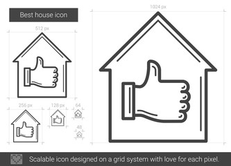 Poster - Best house vector line icon isolated on white background. Best house line icon for infographic, website or app. Scalable icon designed on a grid system.