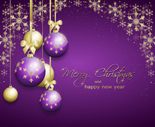 Purple Christmas Greeting Card