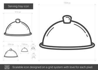 Wall Mural - Serving tray line icon.