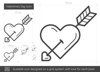 Poster - valentine day line icon.