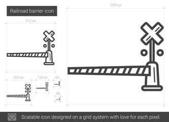 Canvas Print - Railroad barrier line icon.