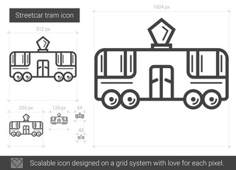 Canvas Print - Streetcar tram line icon.