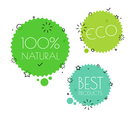 Poster - Different eco tags vector set. Banners collection isolated on white