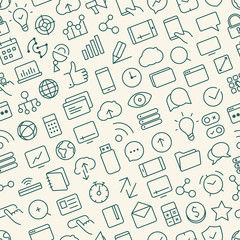 Aufkleber - Seamless pattern of outline icons. SEO