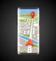 Aufkleber - Modern smartphone with navigation application