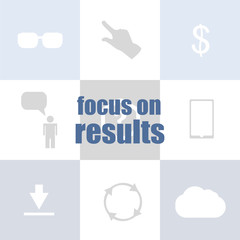 Poster - life style concept. text focus on results . infographic of technology or education process