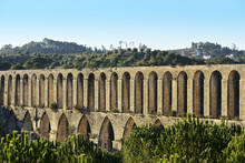 The 16th Century Pegoes Aqueduct (Aqueduto Dos Pegoes), 6 Km Long, That Provides Water To The Convent Of Christ, A UNESCO World Heritage Site. Tomar, Portugal