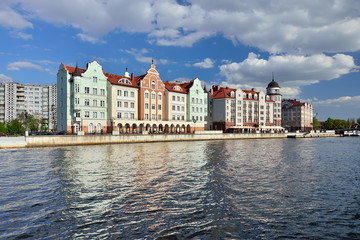 KALININGRAD, RUSSIA - MAY 13, 2017: Fishing Village on a summer, Tourist attraction of the city