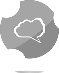 Poster - abstract cloud on web icon button isolated on white