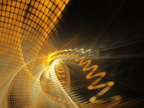 Abstract background element. Grids and curves series. Fractal graphics. Composition of net shapes, curves, motion blur and waveforms.