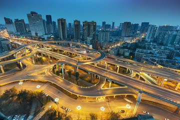 Sticker - Chinese city of Chengdu night view