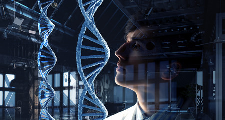 Wall Mural - innovative technologies in science and medicine. mixed media