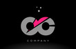 oc o c alphabet letter logo pink grey black icon