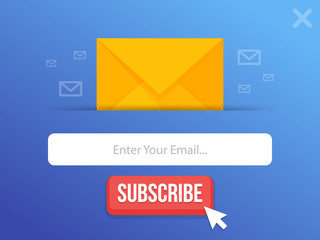 Poster - Modern pop-up subscribe form for your website and blog. Vector illustration template