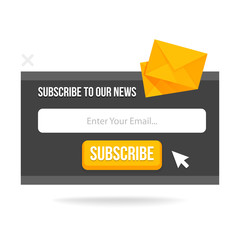 Poster - Modern pop-up subscribe form for your website and blog. Vector illustration template