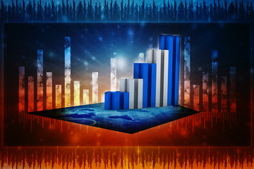 Poster - 3d rendering Stock market online business concept. business Graph
