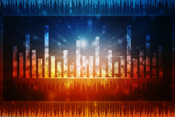 Poster - 2d rendering Stock market online business concept. business Graph
