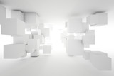 Fototapeta Perspektywa 3d - Cubes of different sizes