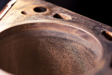 Close-up Cylinder Of Old Rusty Engine