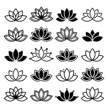 Lotus Flower Design, Set, Yoga Vector Abstract Collection 