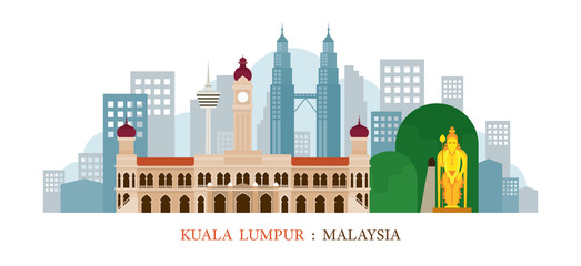 Wall Mural - Kuala Lumpur, Malaysia Landmarks Skyline