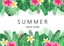 Summer Exotic And Tropic Background Design.