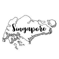 Canvas Print - Hand drawn of  Singapore map, vector illustration