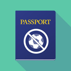 Sticker - Long shadow passport with  a soccer ball  in a not allowed signal