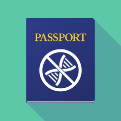 Sticker - Long shadow passport with  a DNA sign in a not allowed signal