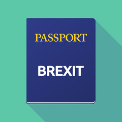 Wall Mural - Long shadow passport with  the text BREXIT