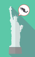 Wall Mural - Long shadow statue of liberty with  a map of Mexico
