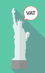 Sticker - Long shadow statue of liberty with  the value added tax acronym VAT