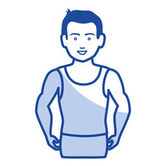 Poster - athletic man character icon vector illustration design